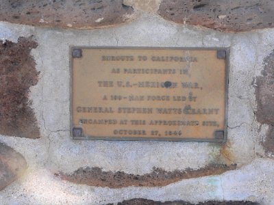 Gila Box, Kearny monument plaque 1
