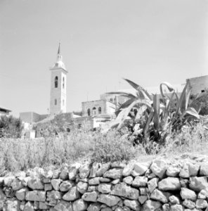 Gezicht op het het dorp Ein Karem met de toren van de kerk O.L. Vrouw Visitatie., Bestanddeelnr 255-2795