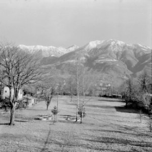 Gezicht op gebouwen in een buitenland Ascona, Zwitserland Op de achtergrond be, Bestanddeelnr 254-5614