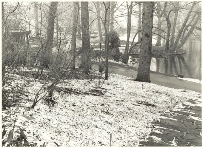 Gezicht op de Keukenhof onder de sneeuw. NL-HlmNHA 54020985