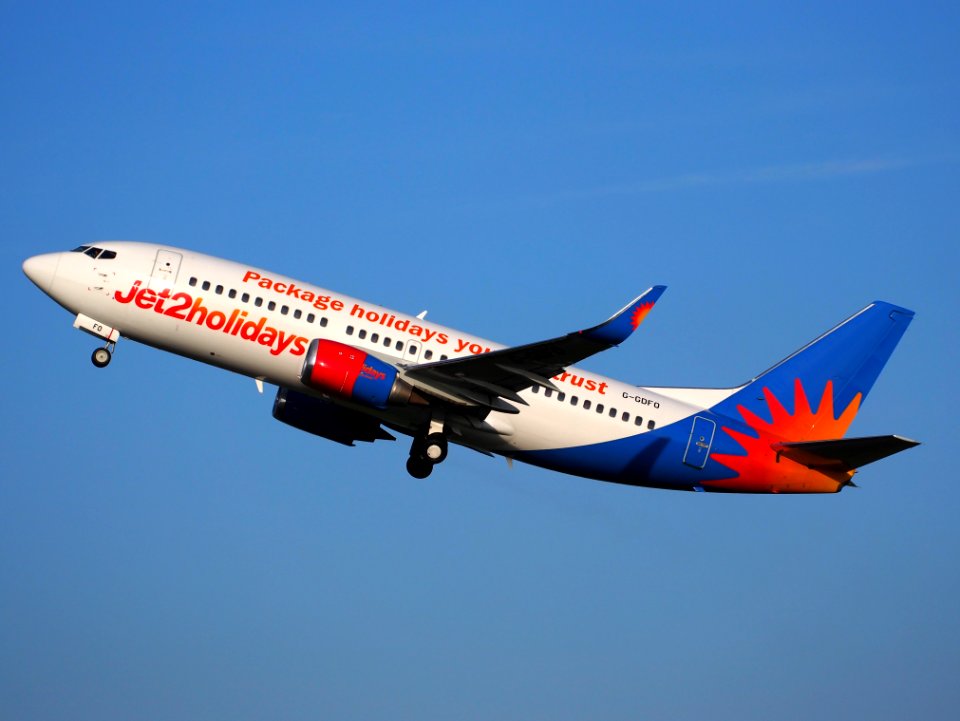 G-GDFO Jet2 Boeing 737-3U3(WL), takeoff from Polderbaan, Schiphol (AMS - EHAM) pic2