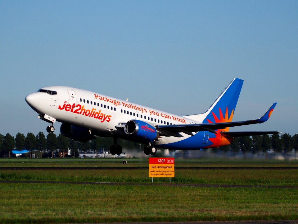G-GDFK Jet2 Boeing 737-36N(WL) takeoff from Schiphol (AMS - EHAM), The Netherlands, 11june2014, pic-2