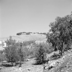 Gezicht op Mount Canaan bij Safad (Safed) vanaf de omliggende heuvels met op de , Bestanddeelnr 255-3977 photo