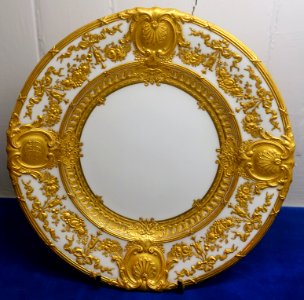 Gilt ceramic plate - Vizcaya Museum and Gardens - Miami, Florida - DSC08438