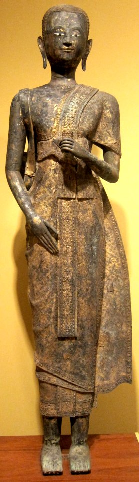 Gilt bronze statue of Phra Malai from Thailand, Bangkok style, 18th century, HAA