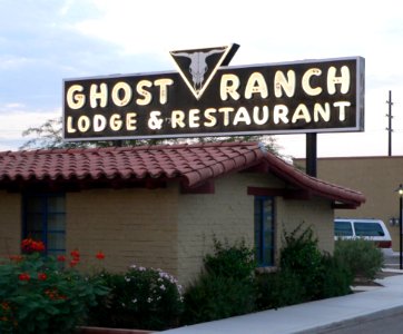 Ghost Ranch Lodge (Tucson) sign from E 1