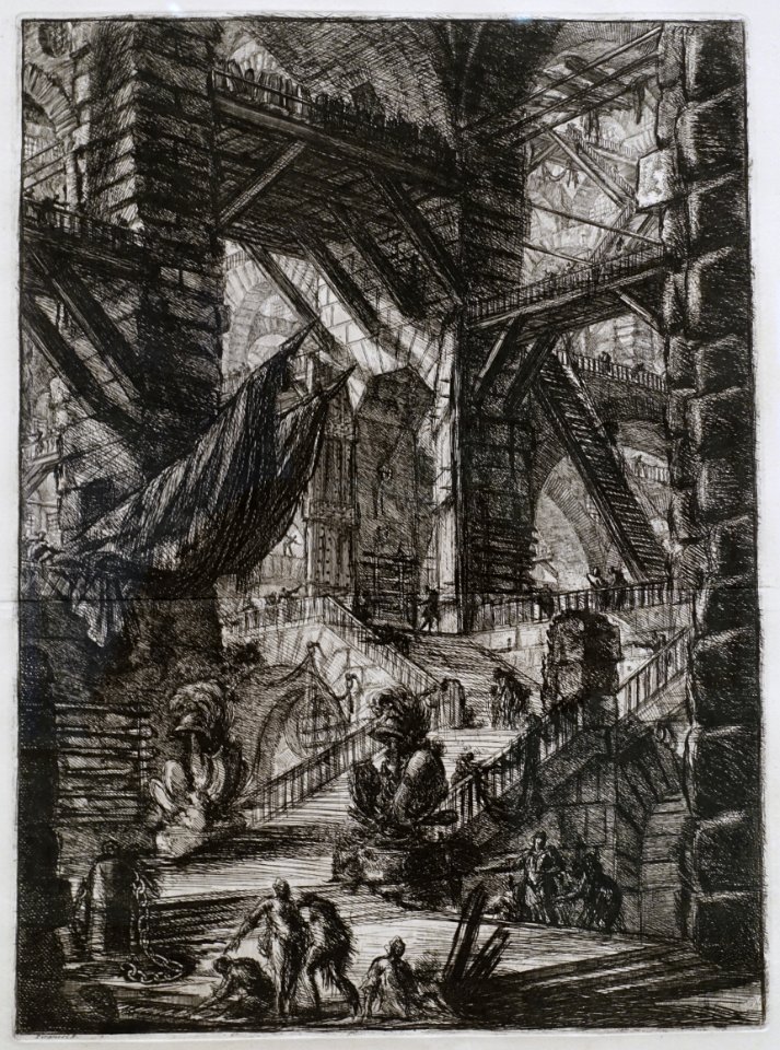 Giovanni Battista Piranesi - Le Carceri d'Invenzione - Second Edition - 1761 - 08 - The Staircase with Trophies - Museum Berggruen - DSC03794