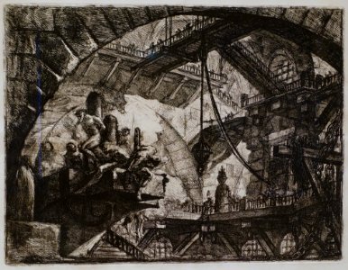 Giovanni Battista Piranesi - Le Carceri d'Invenzione - Second Edition - 1761 - 10 - Prisoners on a Projecting Platform - Museum Berggruen - DSC03796