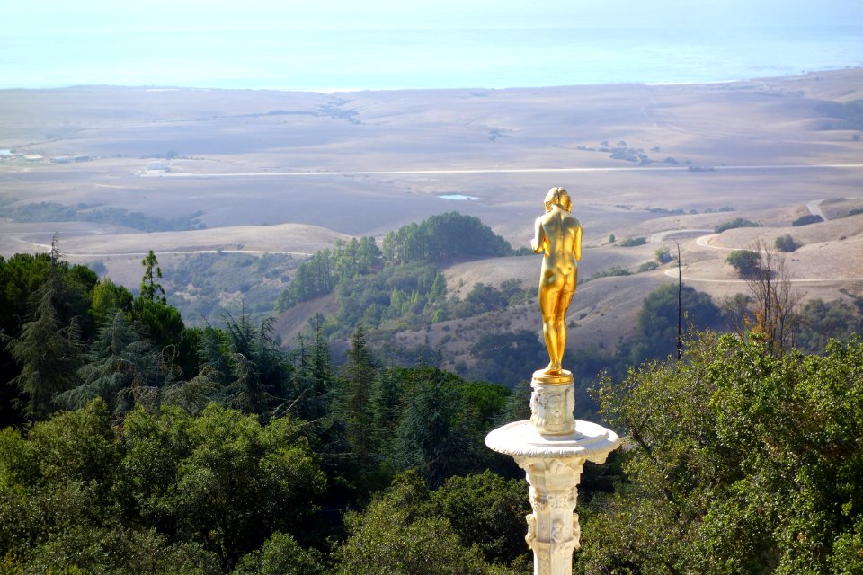 Gilded fountain statue - Hearst Castle - DSC06439