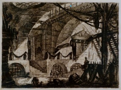 Giovanni Battista Piranesi - Le Carceri d'Invenzione - Second Edition - 1761 - 12 - The Sawhorse - Museum Berggruen - DSC03798 photo