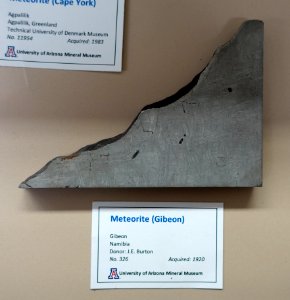 Gibeon meteorite, Namibia - University of Arizona Mineral Museum - University of Arizona - Tucson, AZ - DSC08508