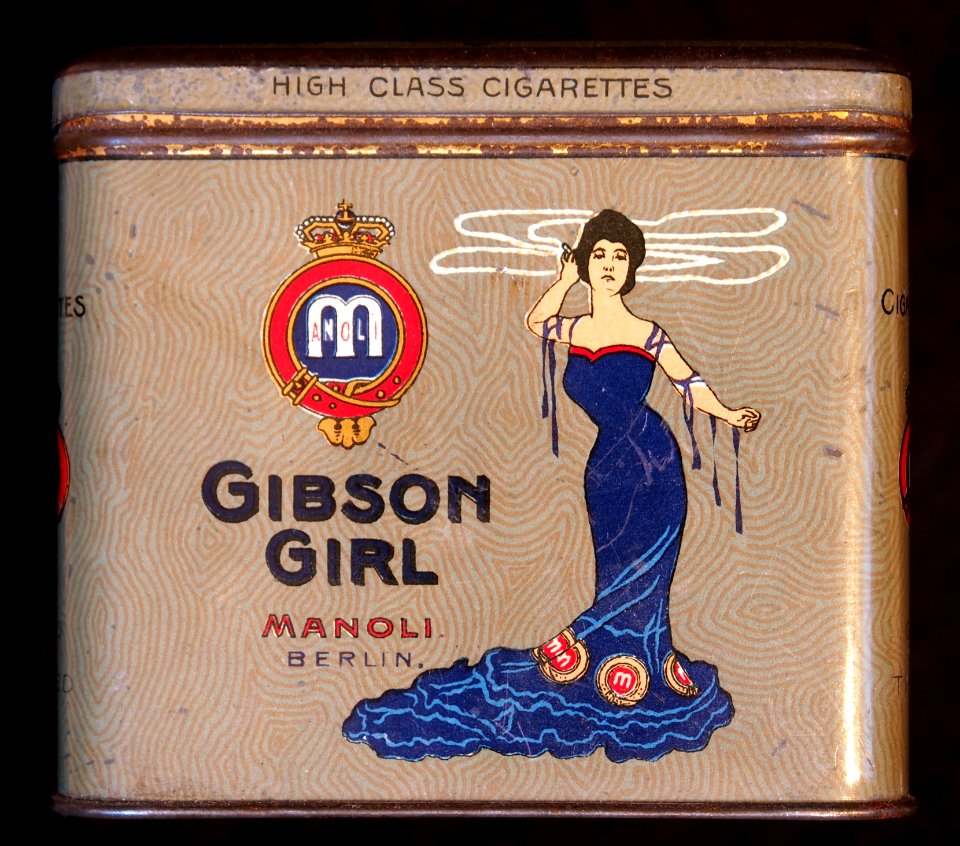 Gibson Girl cigarettes tin, front