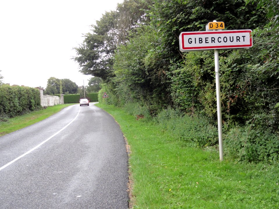 Gibercourt (Aisne) city limit sign