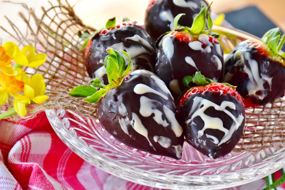 Dark chocolate fruit close up