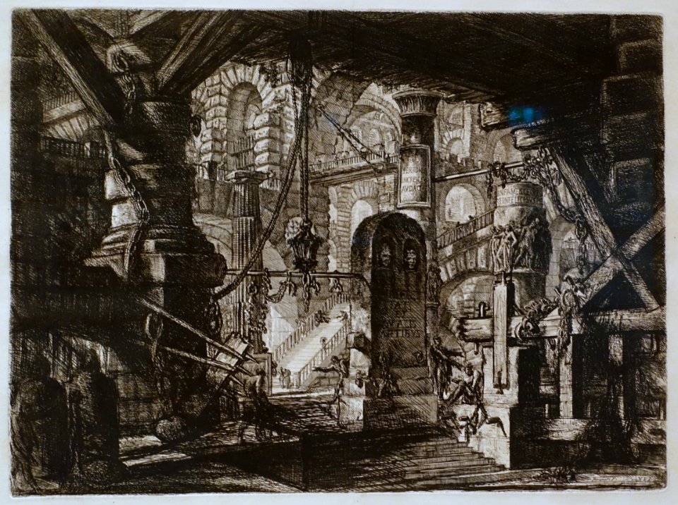 Giovanni Battista Piranesi - Le Carceri d'Invenzione - Second Edition - 1761 - 16 - The Pier with Chains - Museum Berggruen - DSC03803