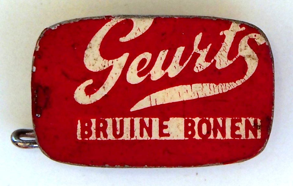 Geurts bruine bonen, reclame speldje