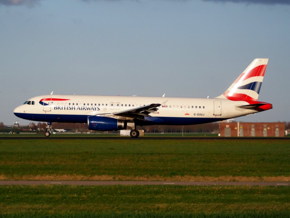 G-EUUJ British Airways Airbus A320-232 - cn 1883 takeoff from Polderbaan, Schiphol (AMS - EHAM) at sunset, pic2 photo