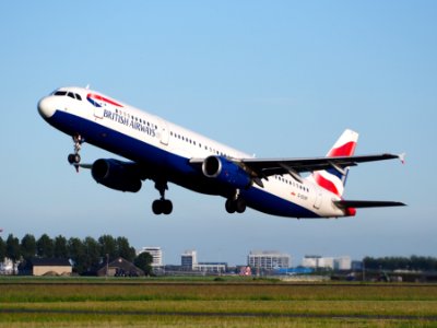 G-EUXF British Airways Airbus A321-231 takeoff from Schiphol (AMS - EHAM), The Netherlands, 11june2014, pic-2
