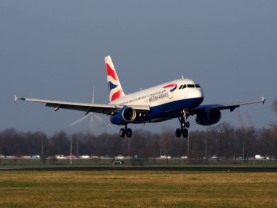 G-EUPB British Airways Airbus A319-131, landing at Schiphol (AMS - EHAM), Netherlands, pic1