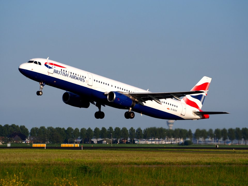 G-EUXH British Airways Airbus A321-231 - cn 2363 takeoff from Schiphol (AMS - EHAM), The Netherlands, 17may2014