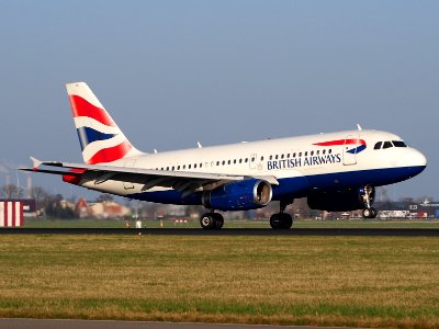 G-EUPB British Airways Airbus A319-131, landing at Schiphol (AMS - EHAM), Netherlands, pic3