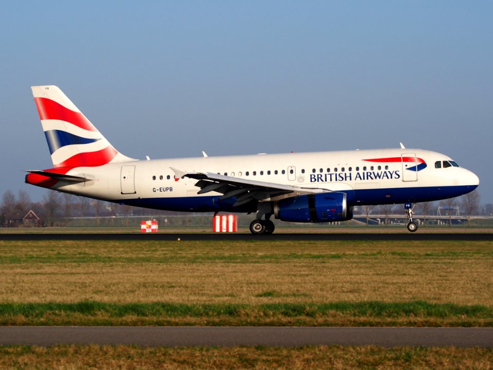 G-EUPB British Airways Airbus A319-131, landing at Schiphol (AMS - EHAM), Netherlands, pic4
