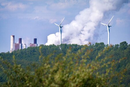 Power generation lignite-fired power plant chimney