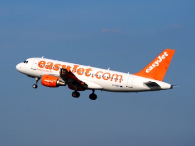 G-EZEV easyJet Airbus A319-111 takeoff from Schiphol (AMS - EHAM), The Netherlands, 17may2014, pic-3