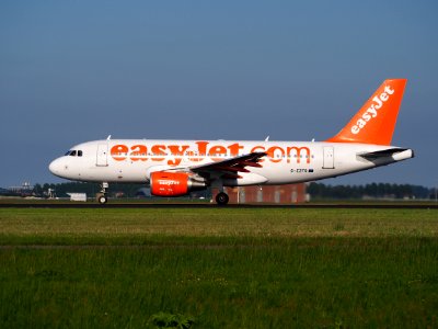 G-EZFR easyJet Airbus A319-111 - cn 4125 takeoff from Schiphol (AMS - EHAM), The Netherlands, 17may2014, pic-2
