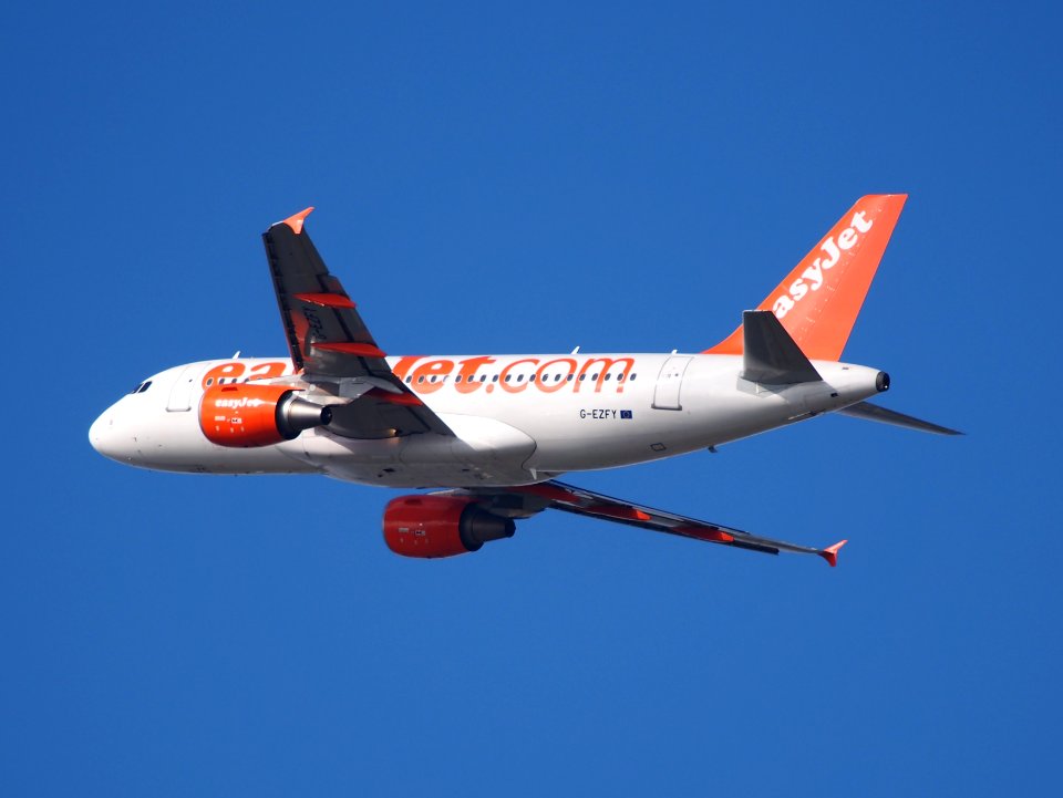 G-EZFY take-off from Schiphol
