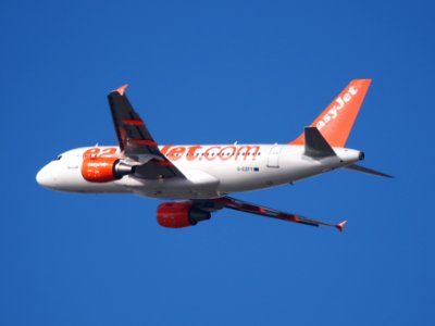 G-EZFY take-off from Schiphol