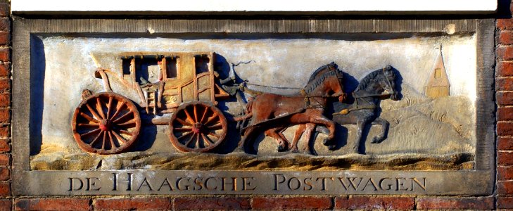 Gevelsteen Singel 74,De Haagsche Postwagen