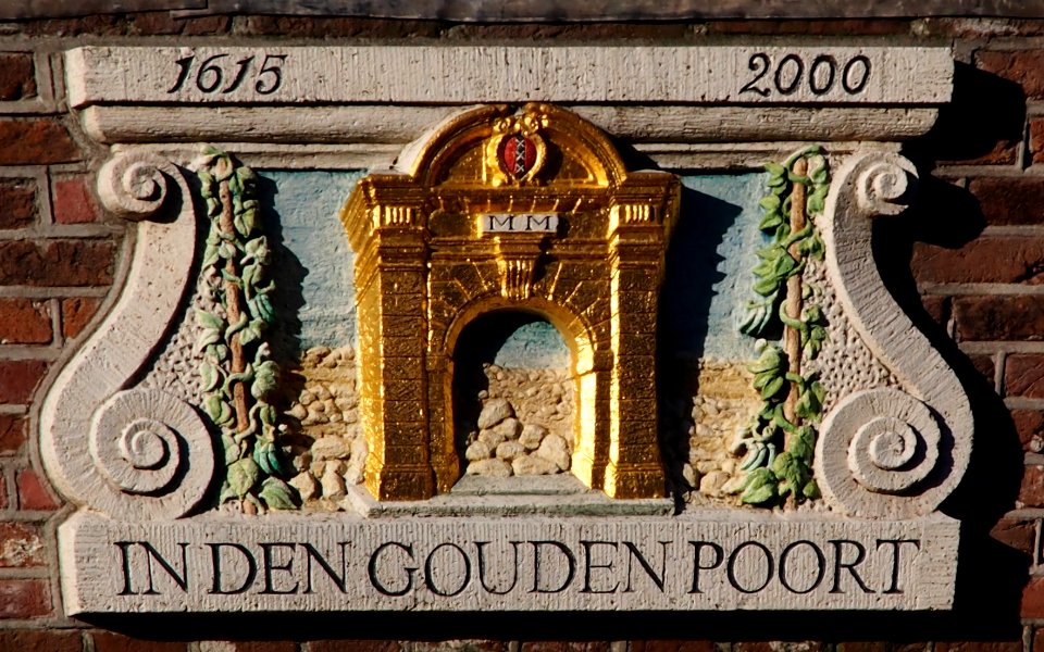 Gevelsteen Korte Prinsengracht, HIn den Gouden Poort