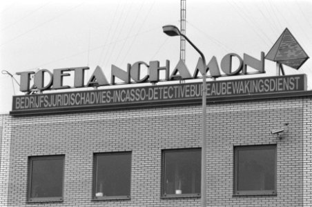 Gevel van het Haags beveiligingsbedrijf Toetanchamon, Bestanddeelnr 934-3854