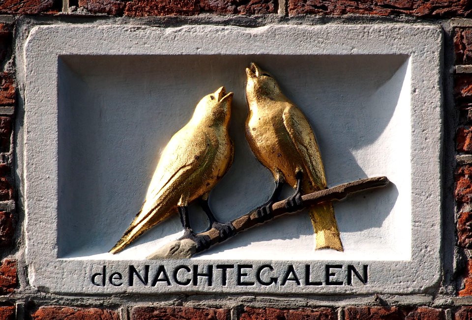 Gevelsteen DE NACHTEGALEN Palmgracht 60
