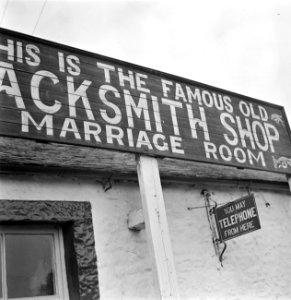 Gevel van The Old Blacksmith's shop, voormalige smederij en trouwlocatie, Bestanddeelnr 252-0159