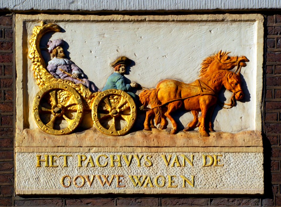 Gevelsteen Korte Prinsengracht, Het Pachvys van de Govwe Wagen photo