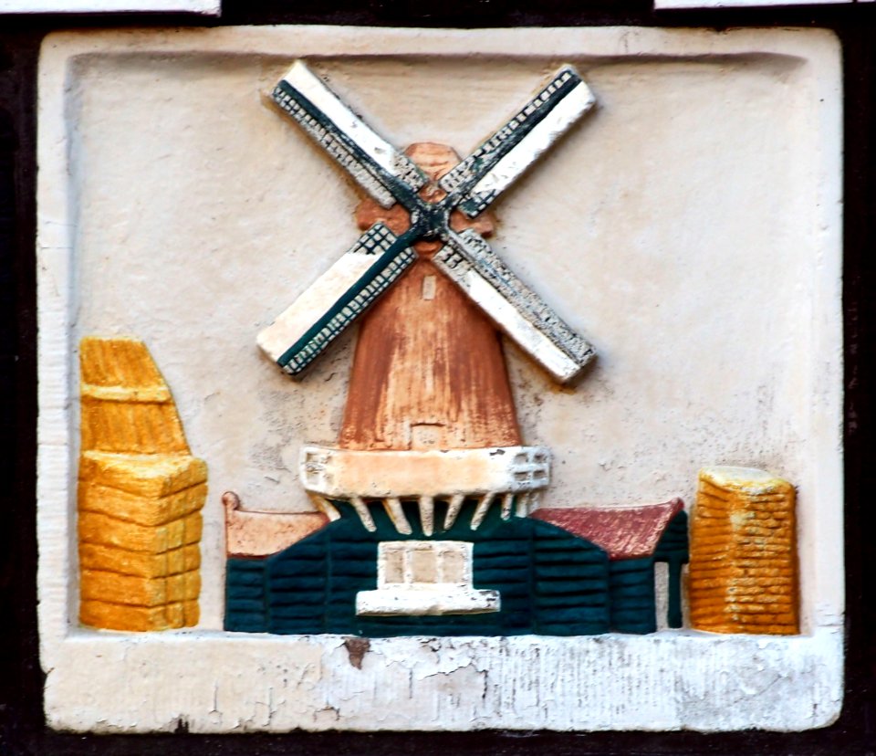 Gevelsteen Lindengracht 5, afbeelding van een molen