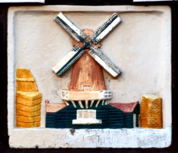 Gevelsteen Lindengracht 5, afbeelding van een molen