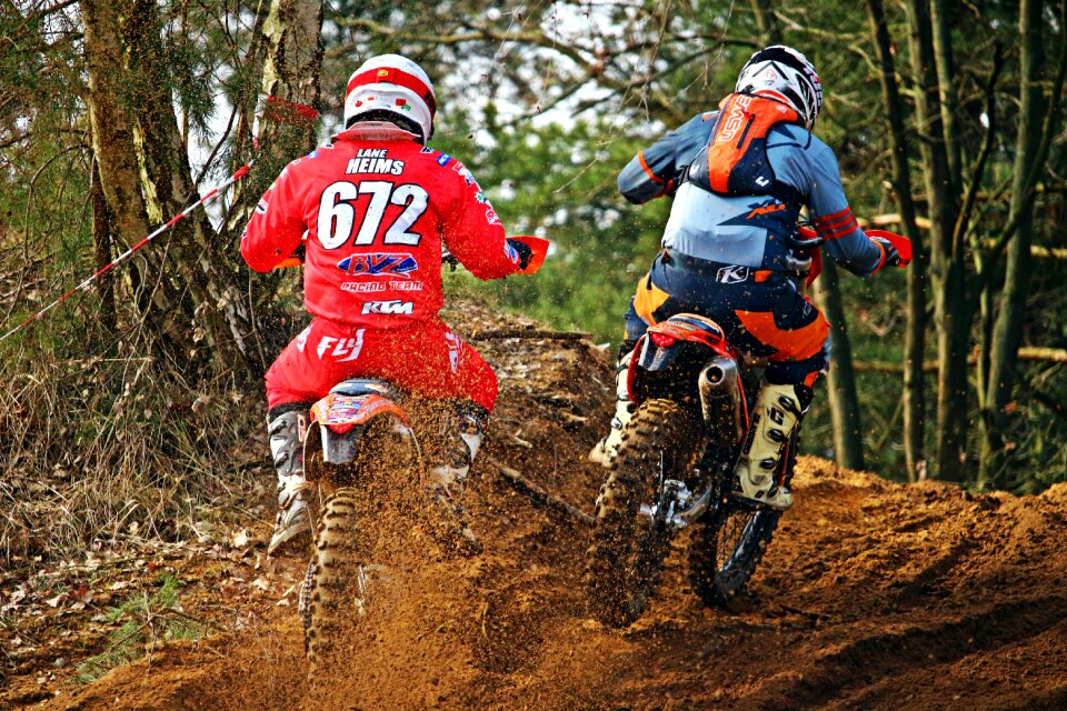 Cross motorcycle sand