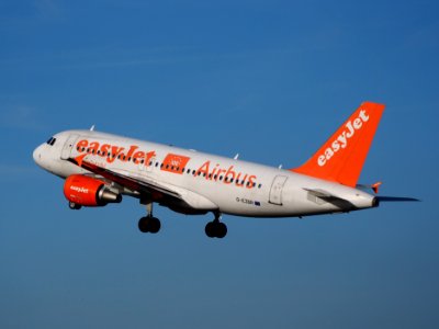 G-EZBR easyJet Airbus A319-111 takeoff from Schiphol (AMS - EHAM), The Netherlands, 11june2014, pic-2