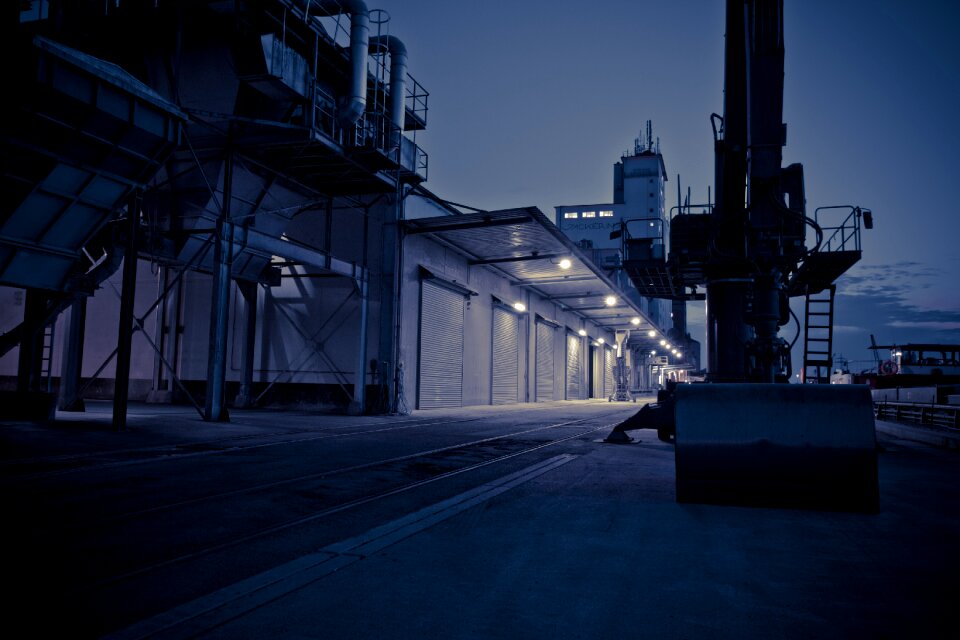 Industry at night crime scene