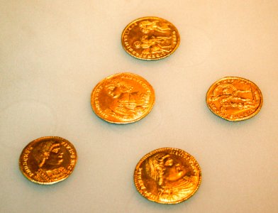 Gold coins in the National Museum of Slovenia