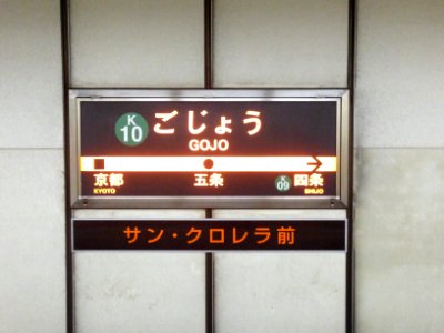 Gojo station running in board photo