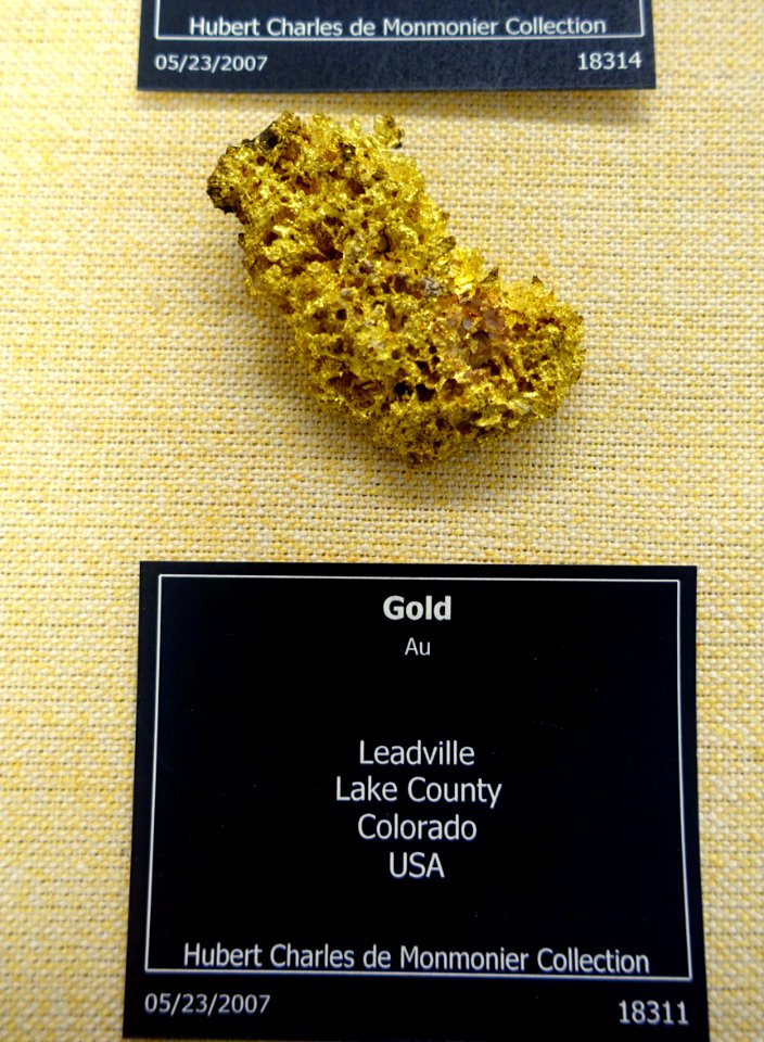 Gold, Leadville, Lake County, Colorado - University of Arizona Mineral Museum - University of Arizona - Tucson, AZ - DSC08551