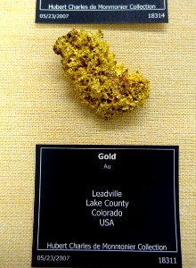 Gold, Leadville, Lake County, Colorado - University of Arizona Mineral Museum - University of Arizona - Tucson, AZ - DSC08551