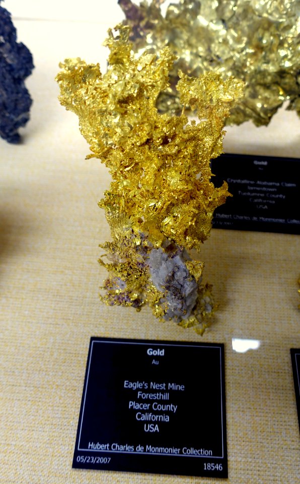 Gold, Eagle's Nest Mine, Foresthill, Placer County, California - University of Arizona Mineral Museum - University of Arizona - Tucson, AZ - DSC08548