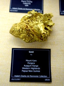 Gold, Mount Kare, Porgera, Auagum Range, Western Highlands, Papua New Guinea - University of Arizona Mineral Museum - University of Arizona - Tucson, AZ - DSC08549