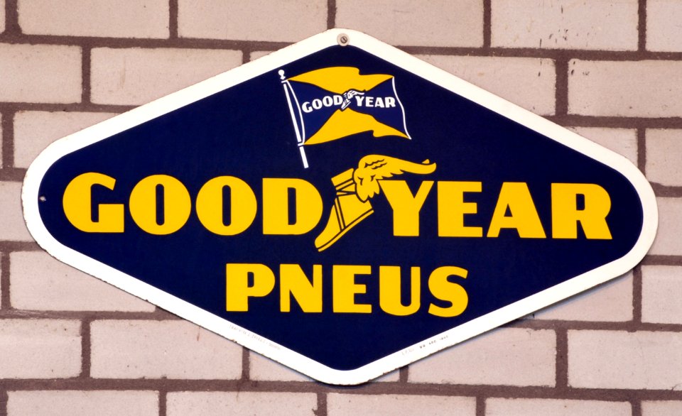 Good Year pneus enamel advert sign at the den hartog ford museum pic-067
