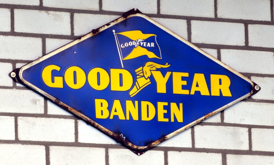 Good Year enamel advert sign at the den hartog ford museum